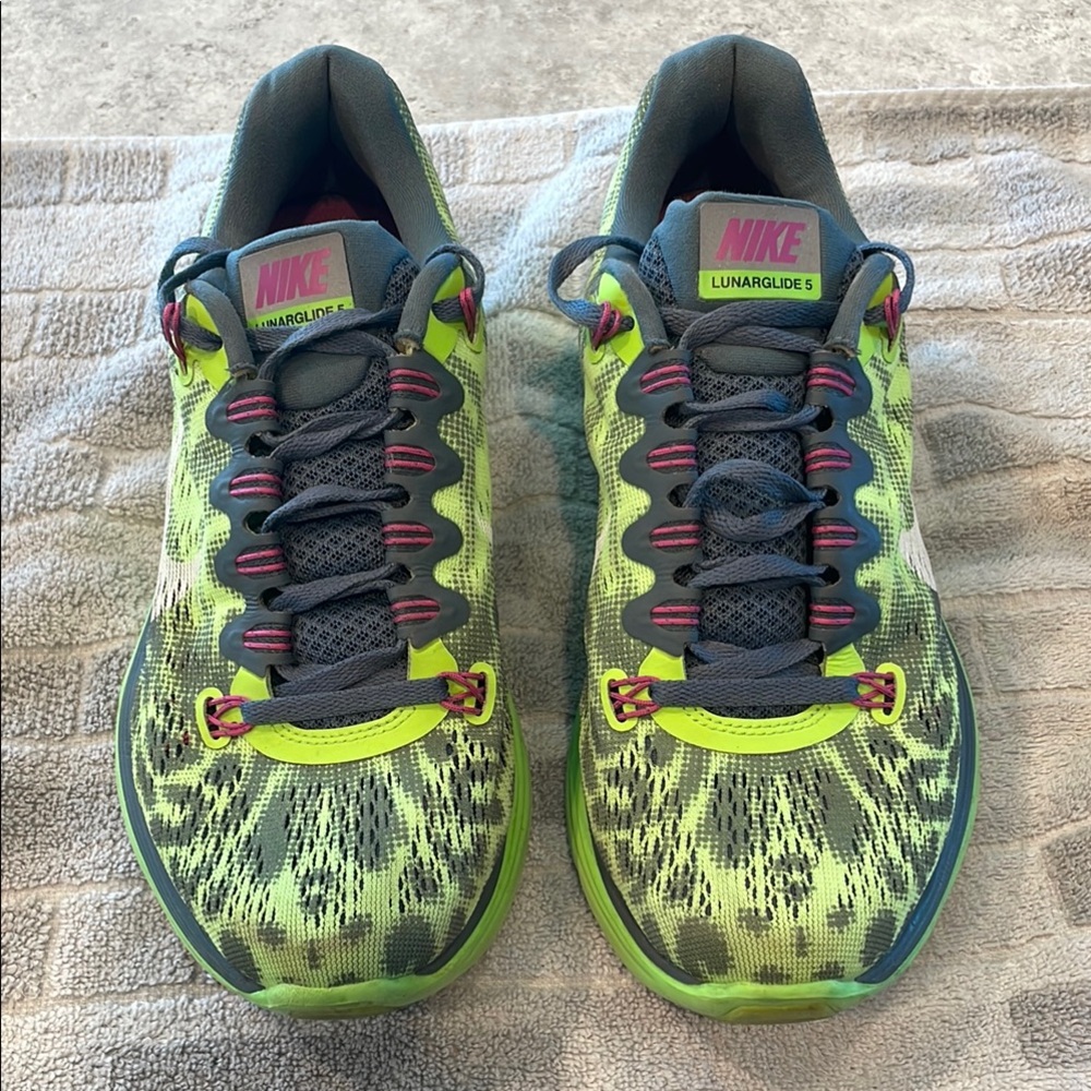 Nike Lunarglide 5 Green Running Shoes size 8